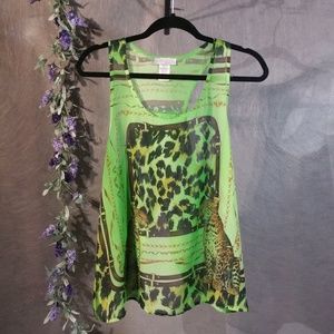 Toska Aminal Print Shear Open Back Tank